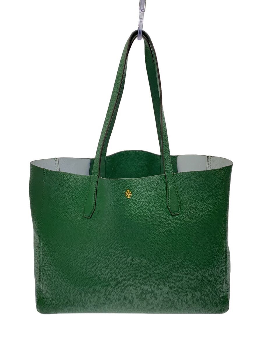 TORY BURCH◆トートバッグ/レザー/GRN/67282 0420