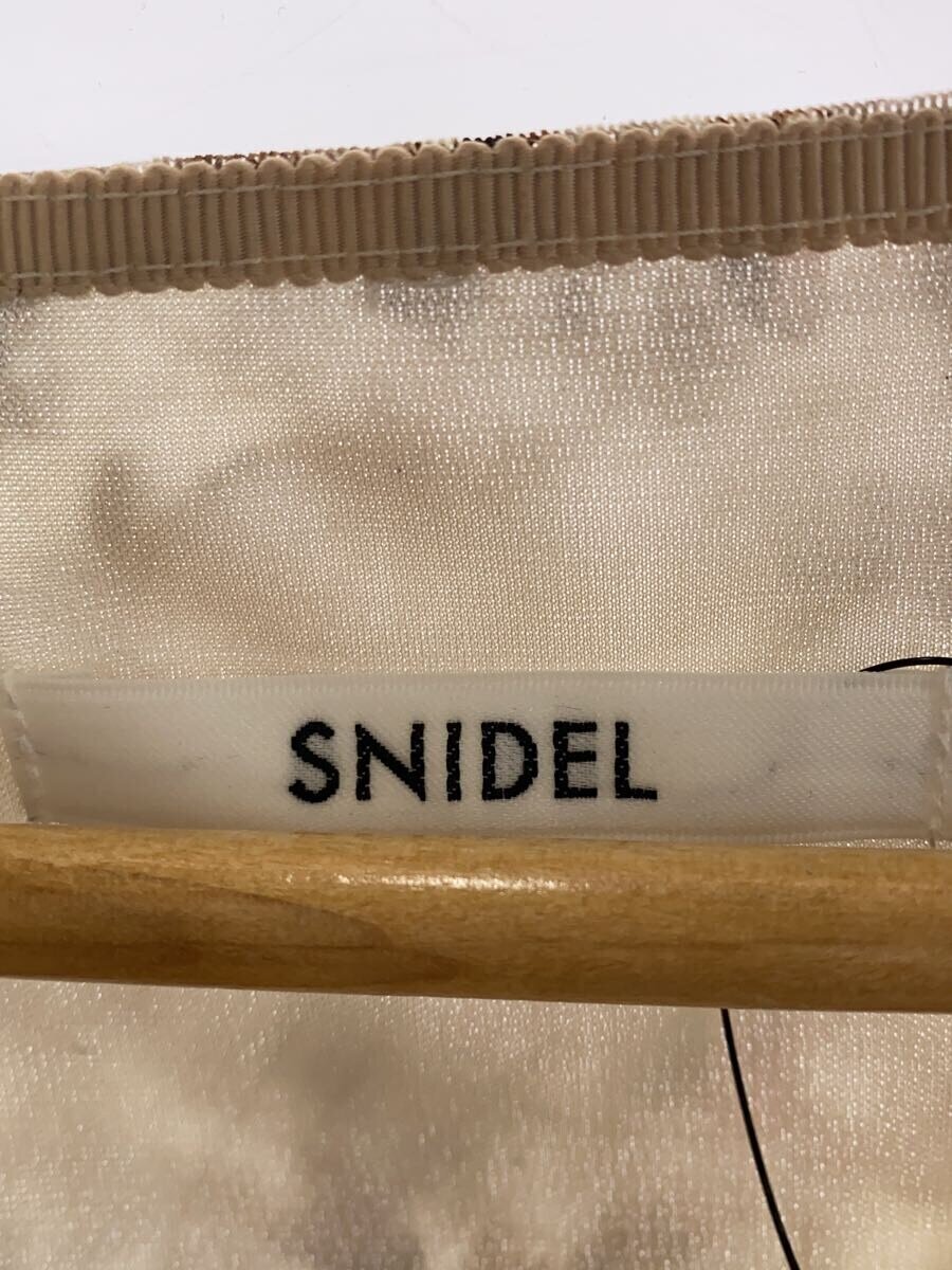 SNIDEL◆トリプルリボンチュールカットワンピース/0/ポリエステル/ブラウン/花柄/SWCO244107 SNIDEL◆トリプルリボンチュールカットワンピース/0/ポリエステル/ブラウン/花柄/SWCO244107