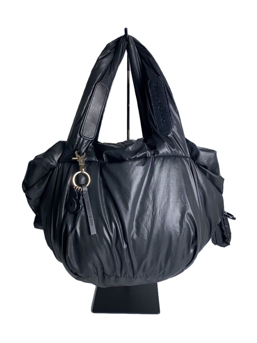 SEE BY CHLOE◆トートバッグ/PVC/BLK/ナイロン/チャーム