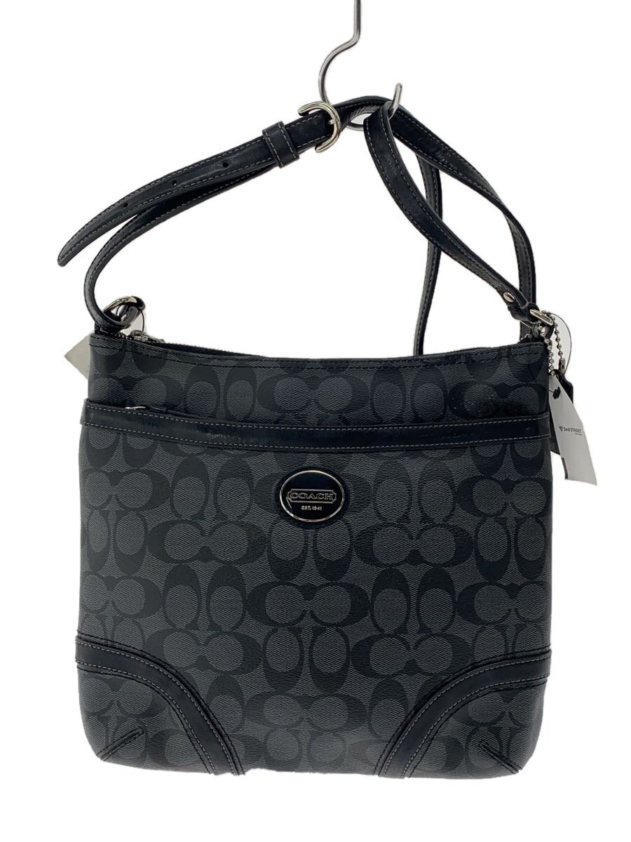 COACH◆ショルダーバッグ_シグネチャー_総柄/キャンバス/BLK/総柄