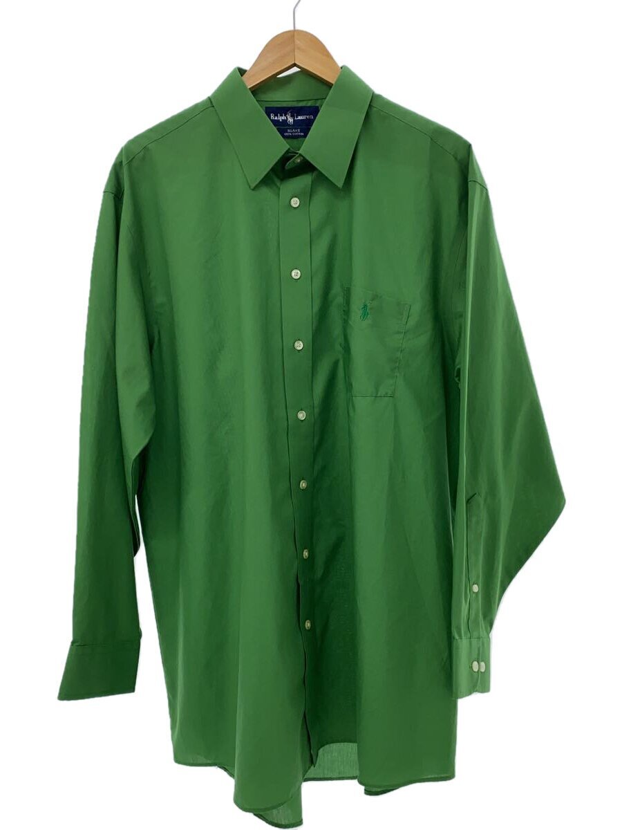 RALPH LAUREN◆長袖シャツ/XXL/コットン/GRN/無地