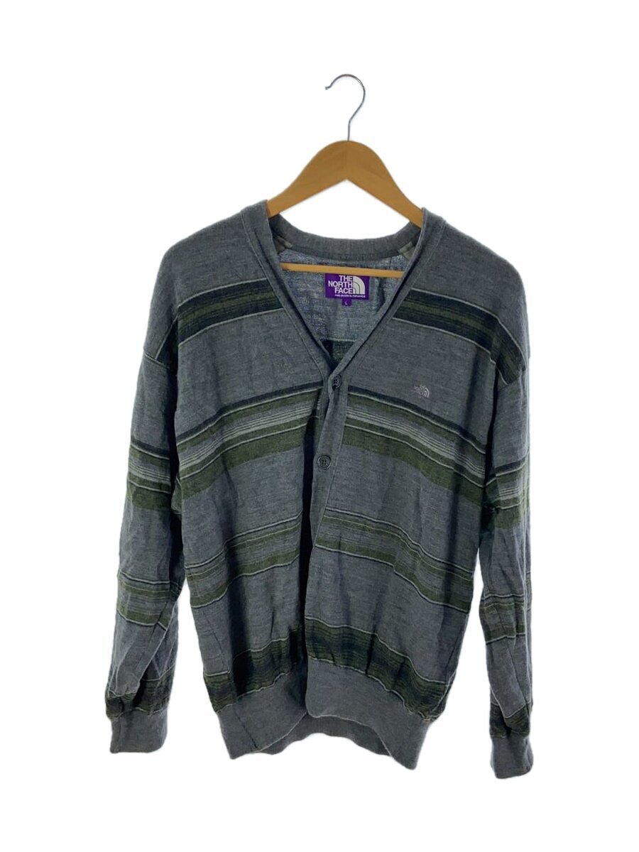 THE NORTH FACE PURPLE LABEL◆カーディガン(薄手)/L/-/GRY/ボーダー/NT6356N