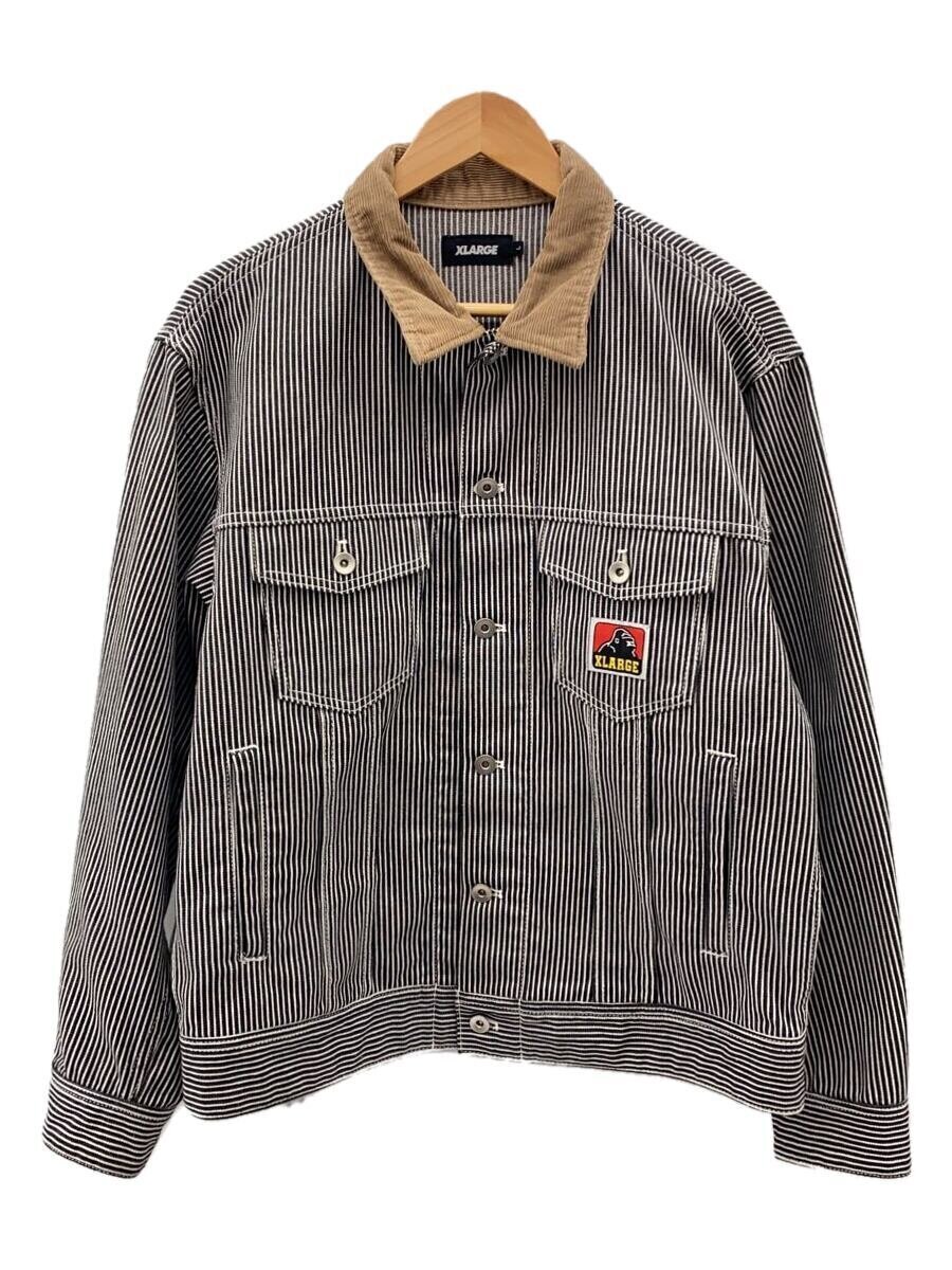 X-LARGE◆PATCHED TRUCKER JACKET/ジャケット/L/ポリエステル/ストライプ/101213021002