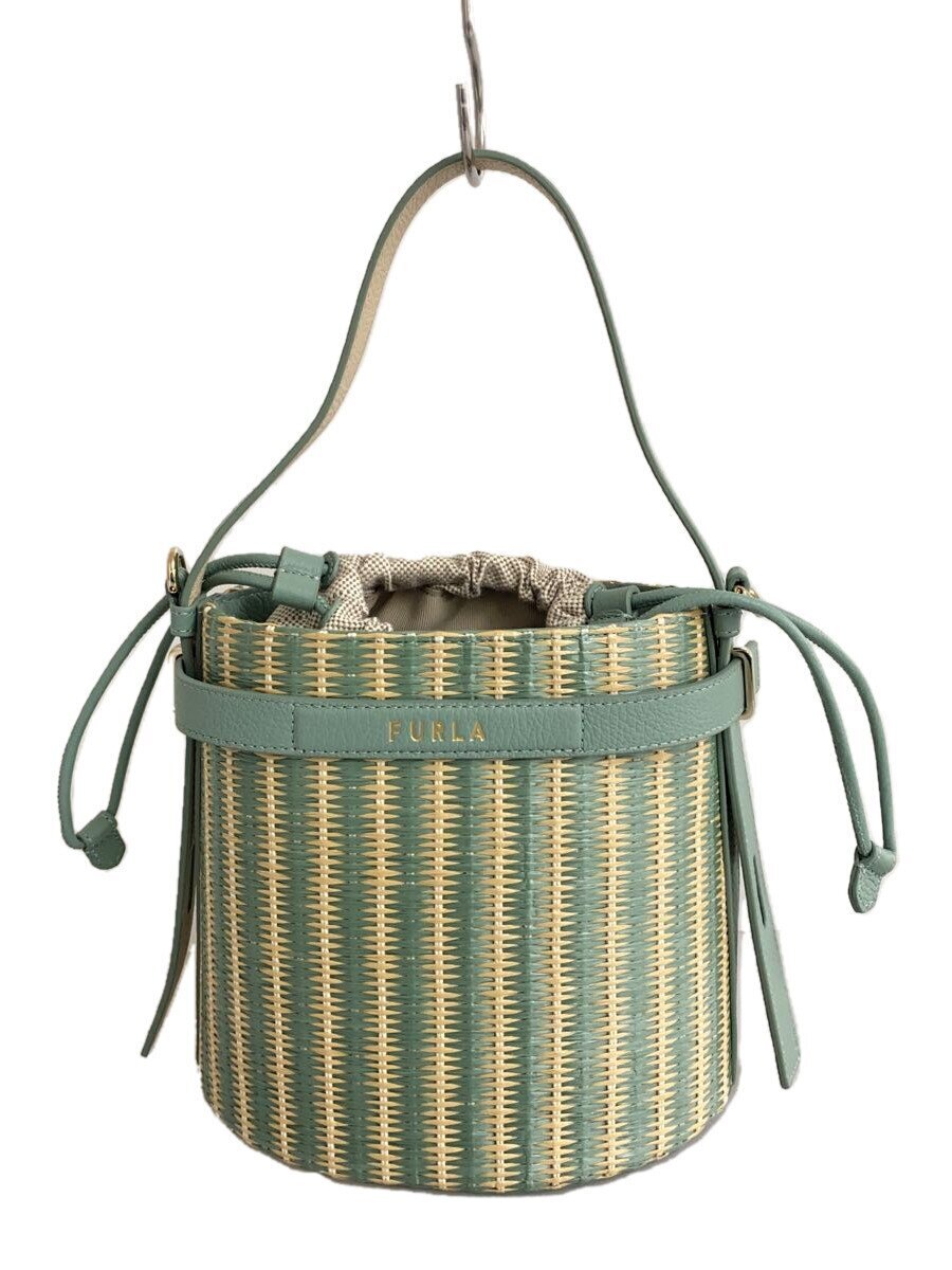 FURLA◆カゴバッグ/-/GRN