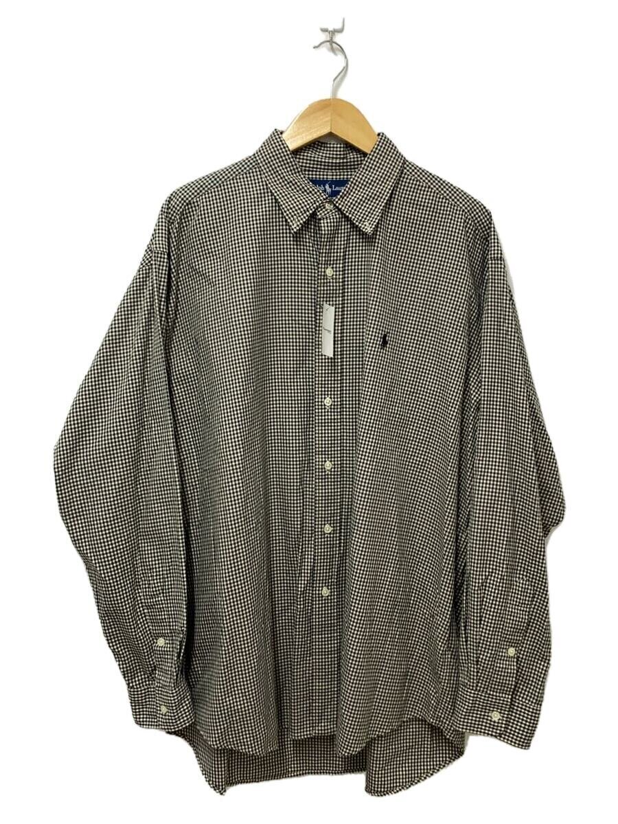RALPH LAUREN◆長袖シャツ/XL/コットン/BLK/チェック