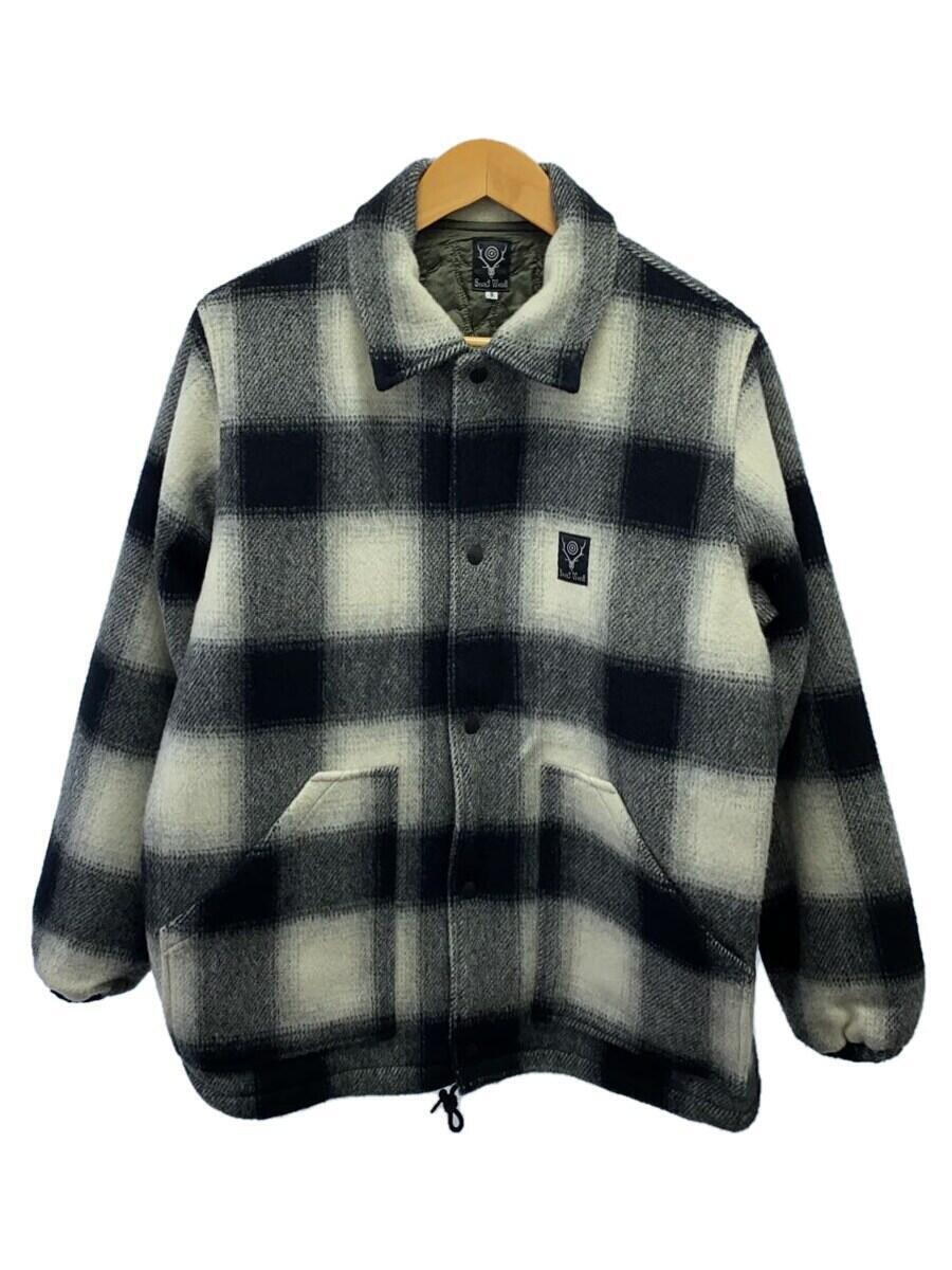 South2 West8(S2W8)◆Coach Jacket/シャギーツイード/S/ウール/GRY/オンブレチェック