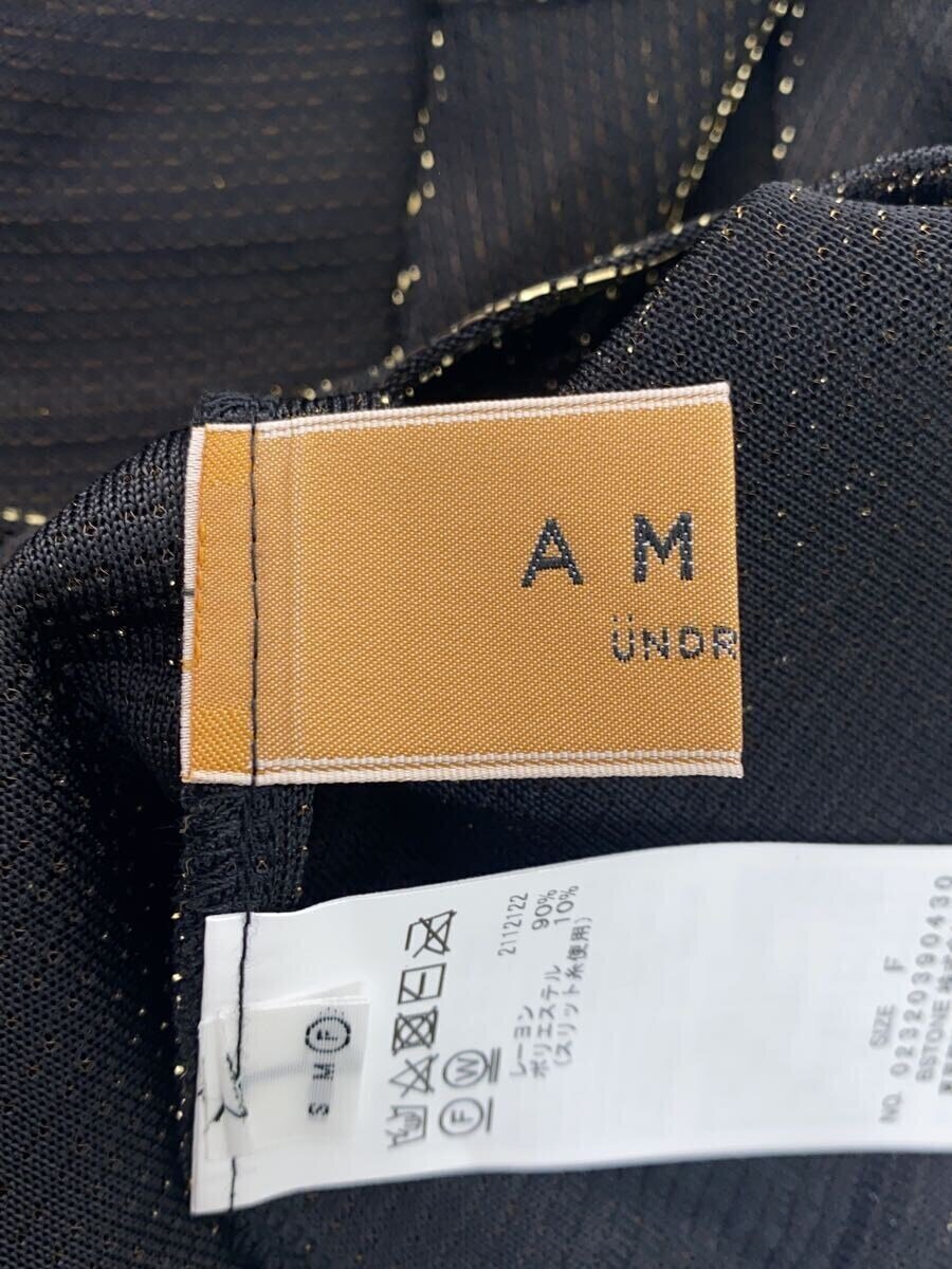 AMERI◆UND SPARKLY LAYERED TOP/FREE/レーヨン/BLK/無地/02320390430 AMERI◆UND SPARKLY LAYERED TOP/FREE/レーヨン/BLK/無地/02320390430