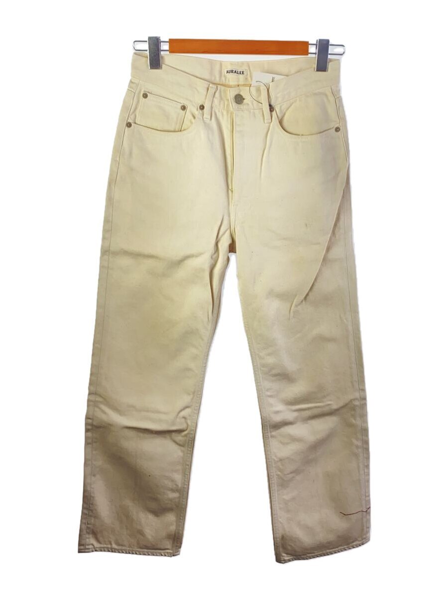 AURALEE◆HARD Twist Denim 5P PANTS/ボトム/28/コットン/WHT/A00P01DM