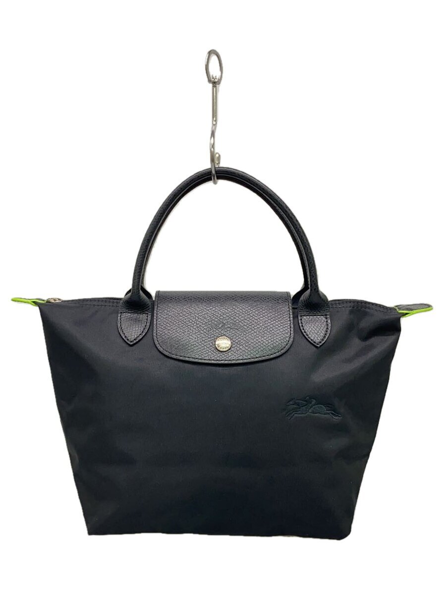 LONGCHAMP◆ル プリアージュ グリーン S トップハンドルバッグ/ハンドバッグ/BLK/L1621919001