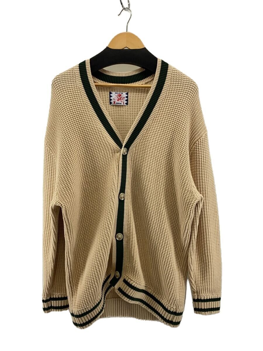 SON OF THE CHEESE◆Line Cardigan/カーディガン(厚手)/XL/コットン/BEG/SC2211-KN08