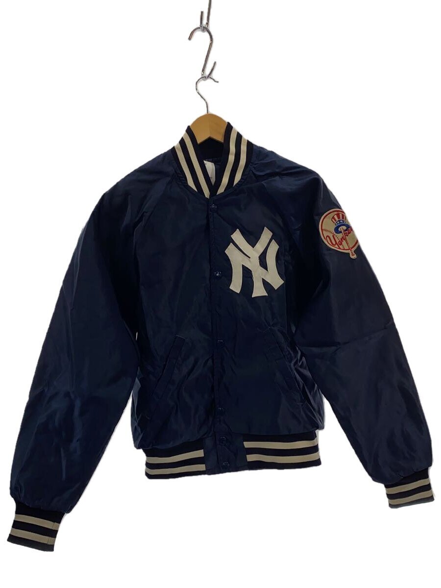 STARTER◆80s/MLBタグ/NEW YORK/YANKEES/スタジャン/M/ポリエステル/ネイビー/無地//