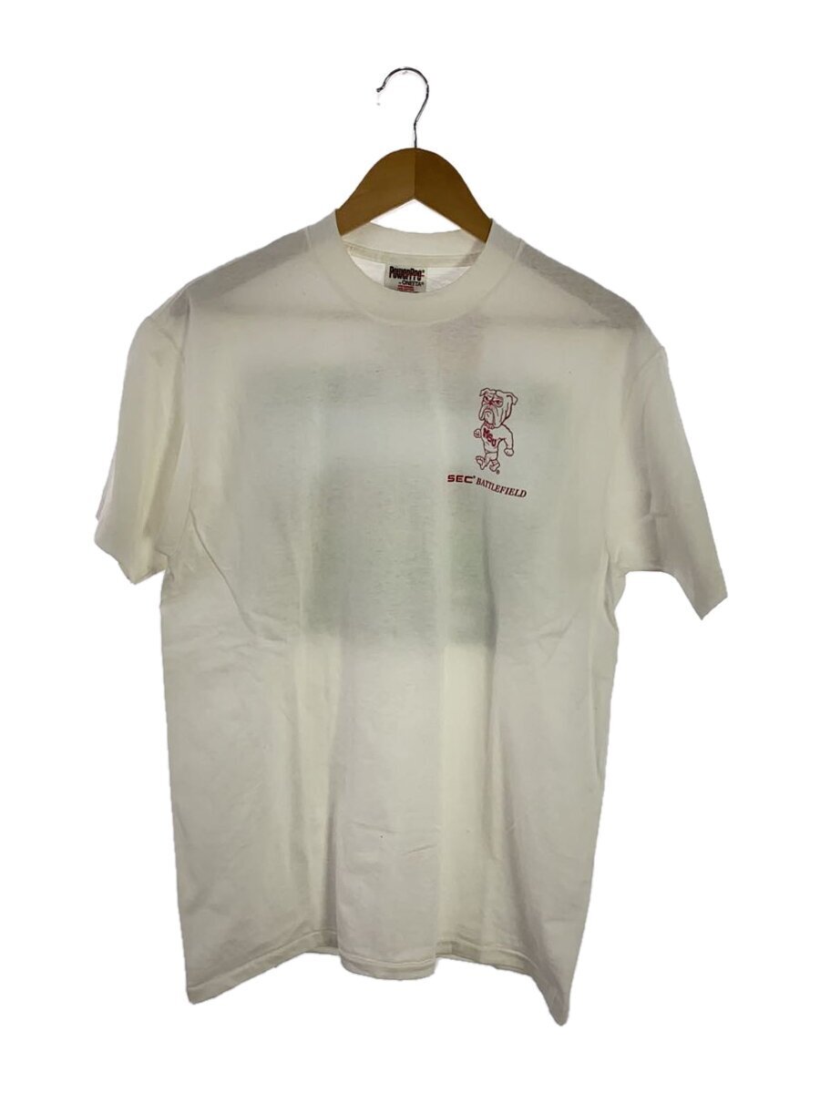 ONEITA◆Vintage/90s/デッドストック/SEC/ブルドックプリント/Tシャツ/SIZE:L/コットン/WHT