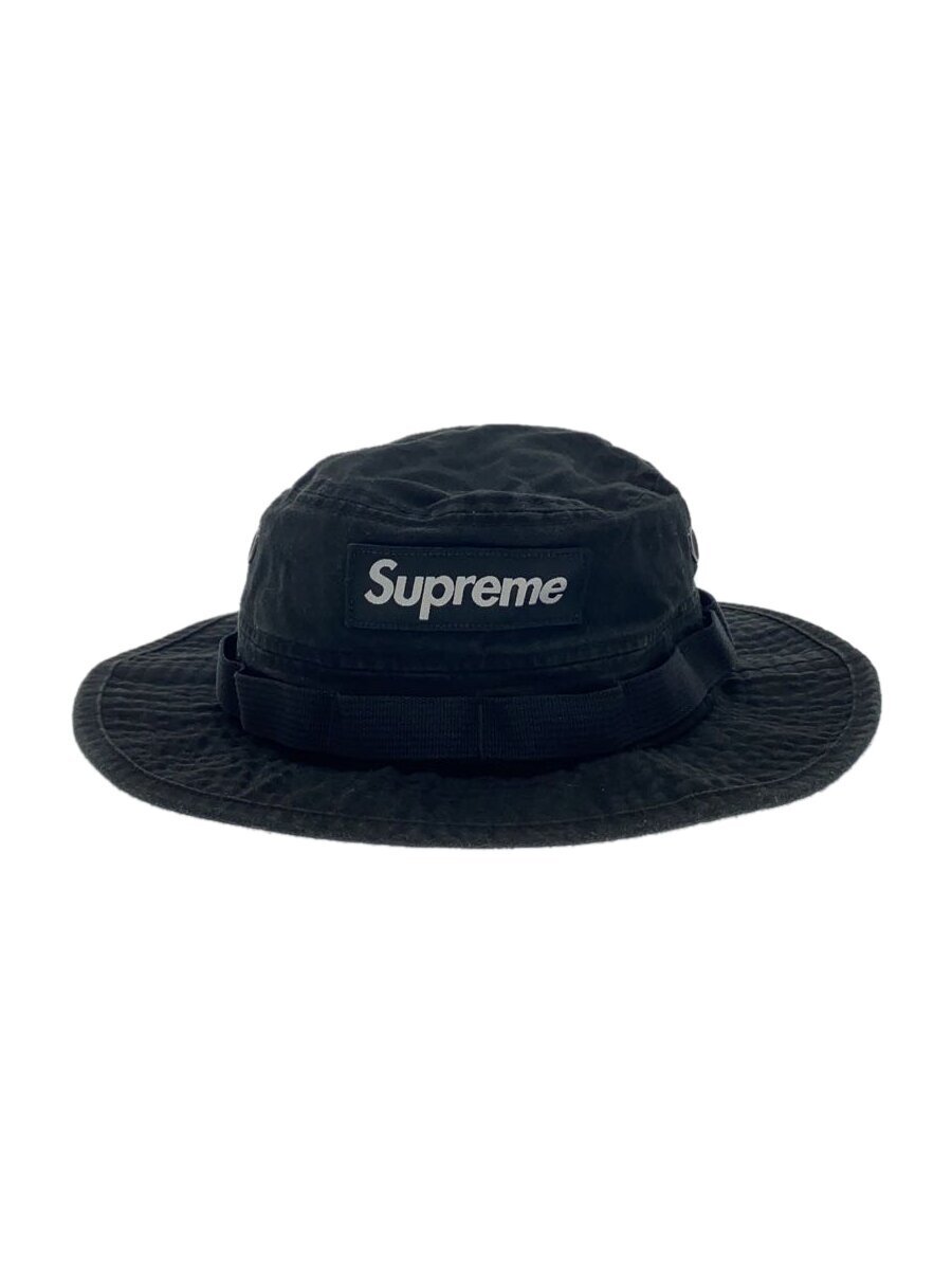 Supreme◆24SS/Washed Canvas Boonie/バケットハット/-/コットン/BLK/メンズ