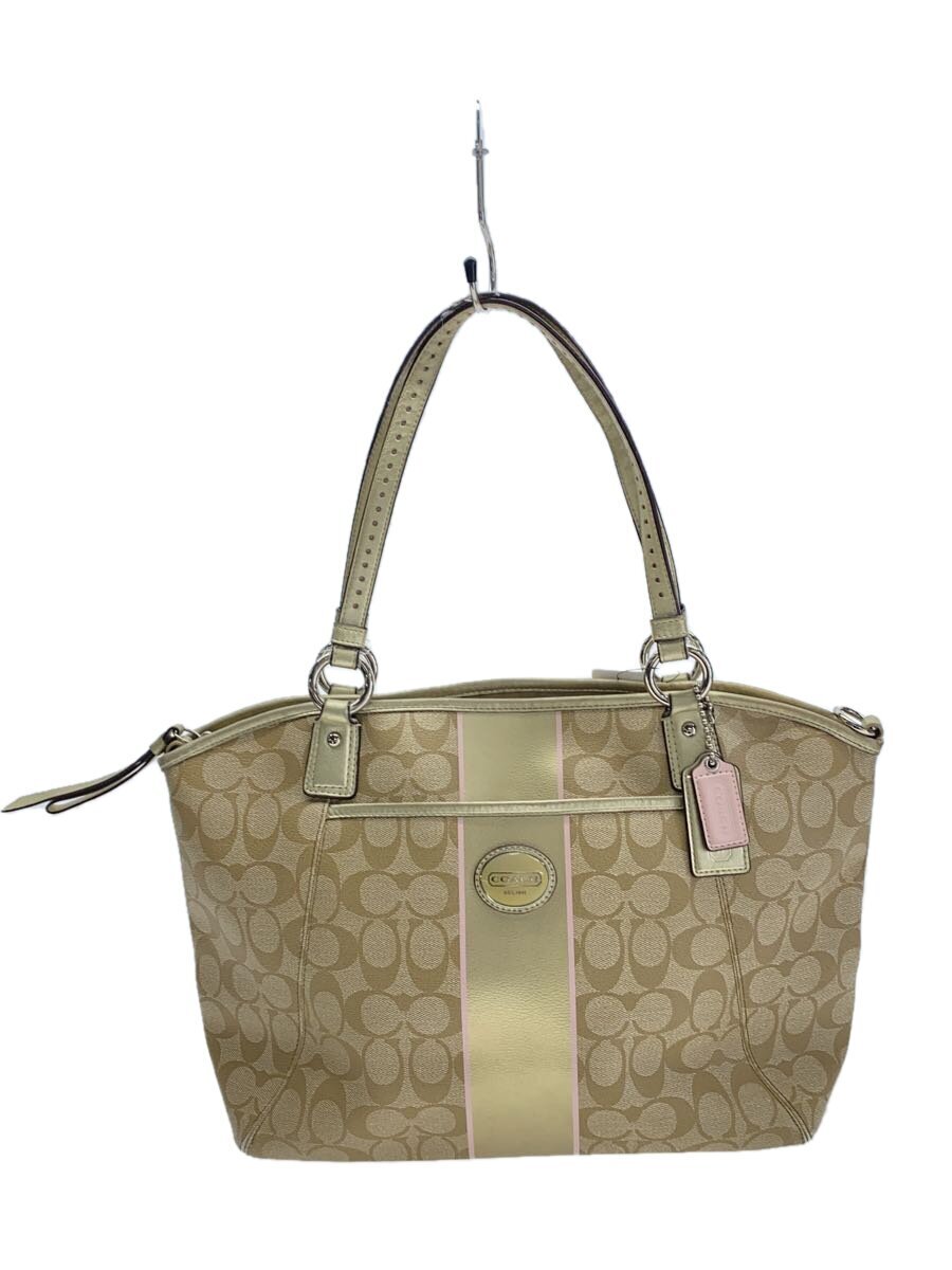 COACH◆トートバッグ/PVC/BEG/モノグラム/D1282-F19815