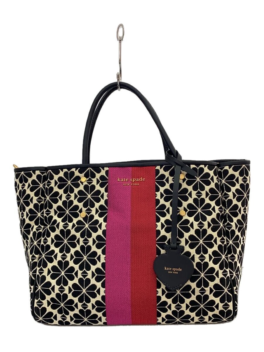 kate spade new york◆トートバッグ/コットン/WHT/総柄