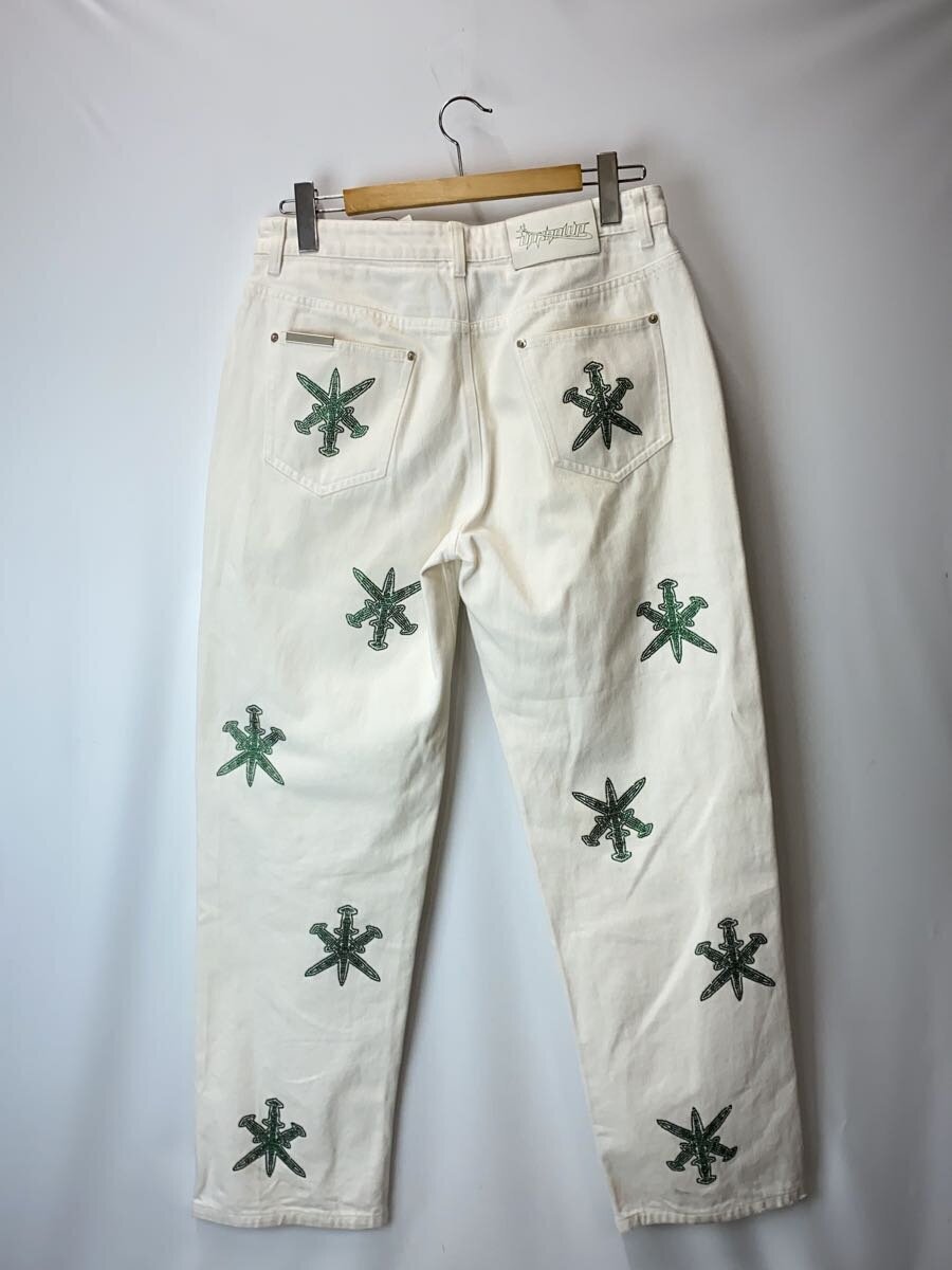 UNKNOWN LONDON◆Rhinestone dagger/M/コットン/WHT/dk-p6-uk UNKNOWN LONDON◆Rhinestone dagger/M/コットン/WHT/dk-p6-uk