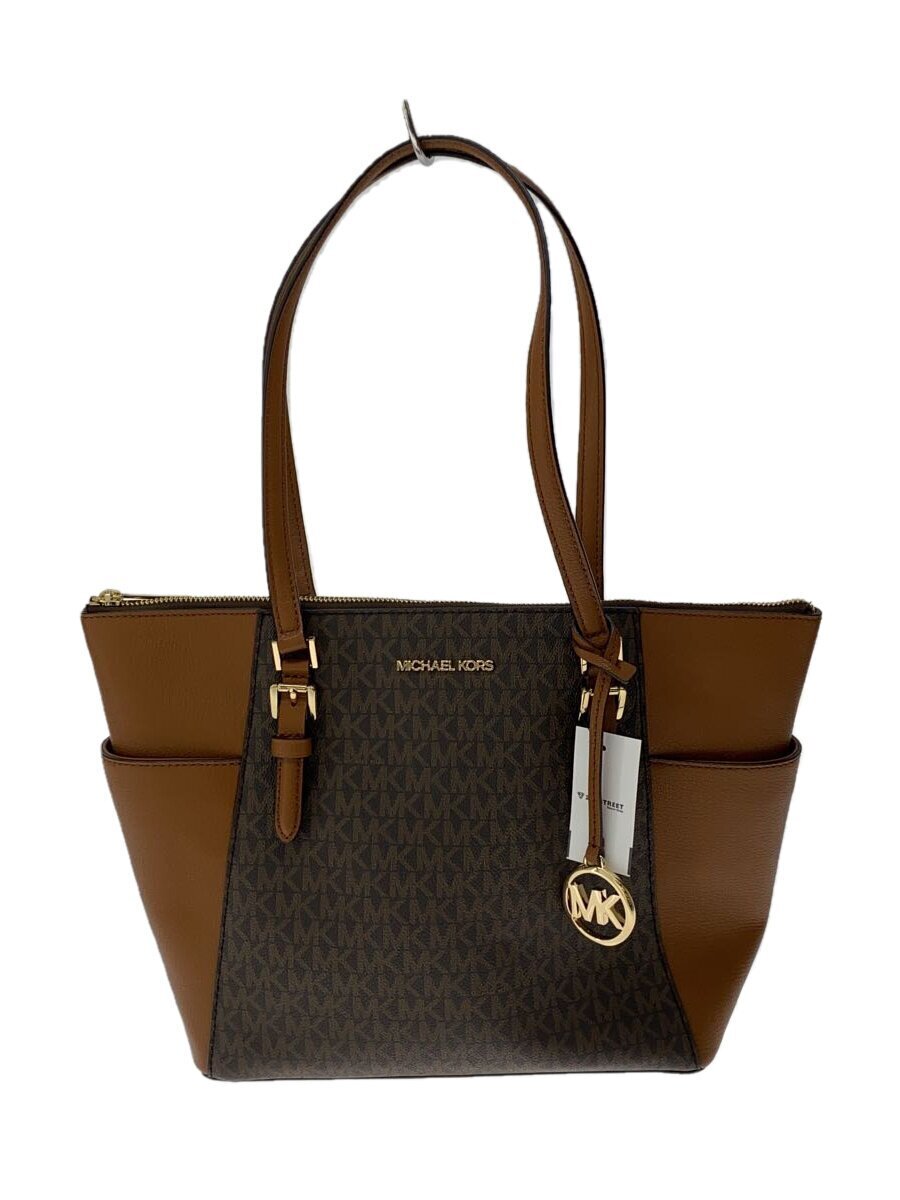 MICHAEL KORS◆トートバッグ/レザー/BRW/総柄/35t0gcft3b