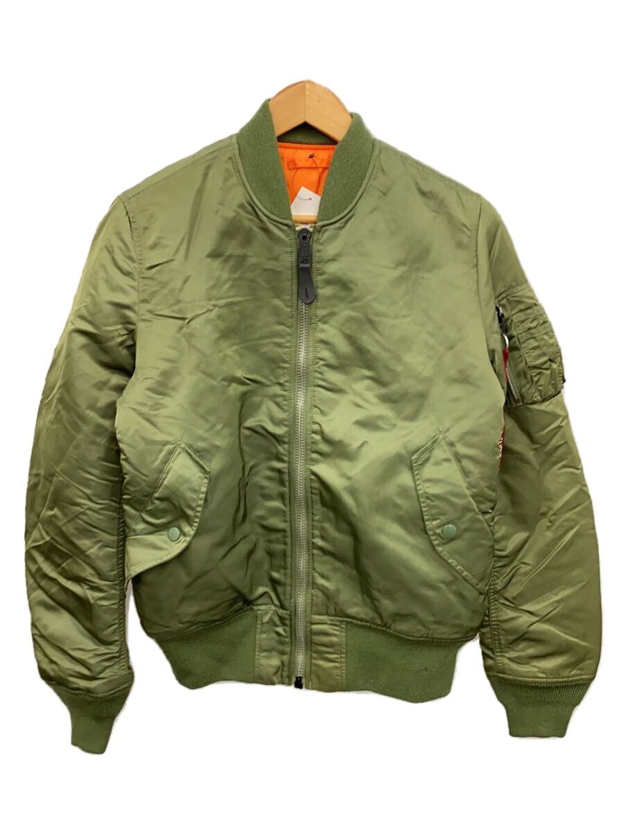 ALPHA INDUSTRIES◆フライトジャケット/M/ナイロン/KHK/無地/20004-403