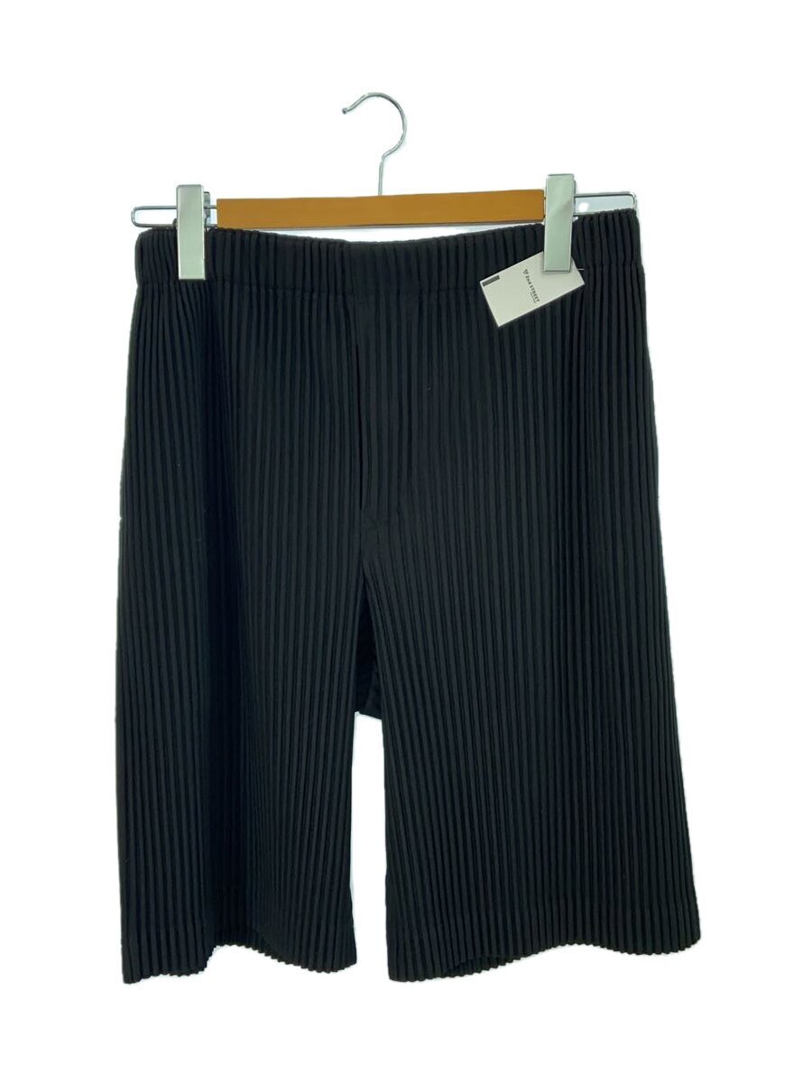 HOMME PLISSE ISSEY MIYAKE◆ショートパンツ/2/ポリエステル/BLK/無地/HP41JF124/プリーツ