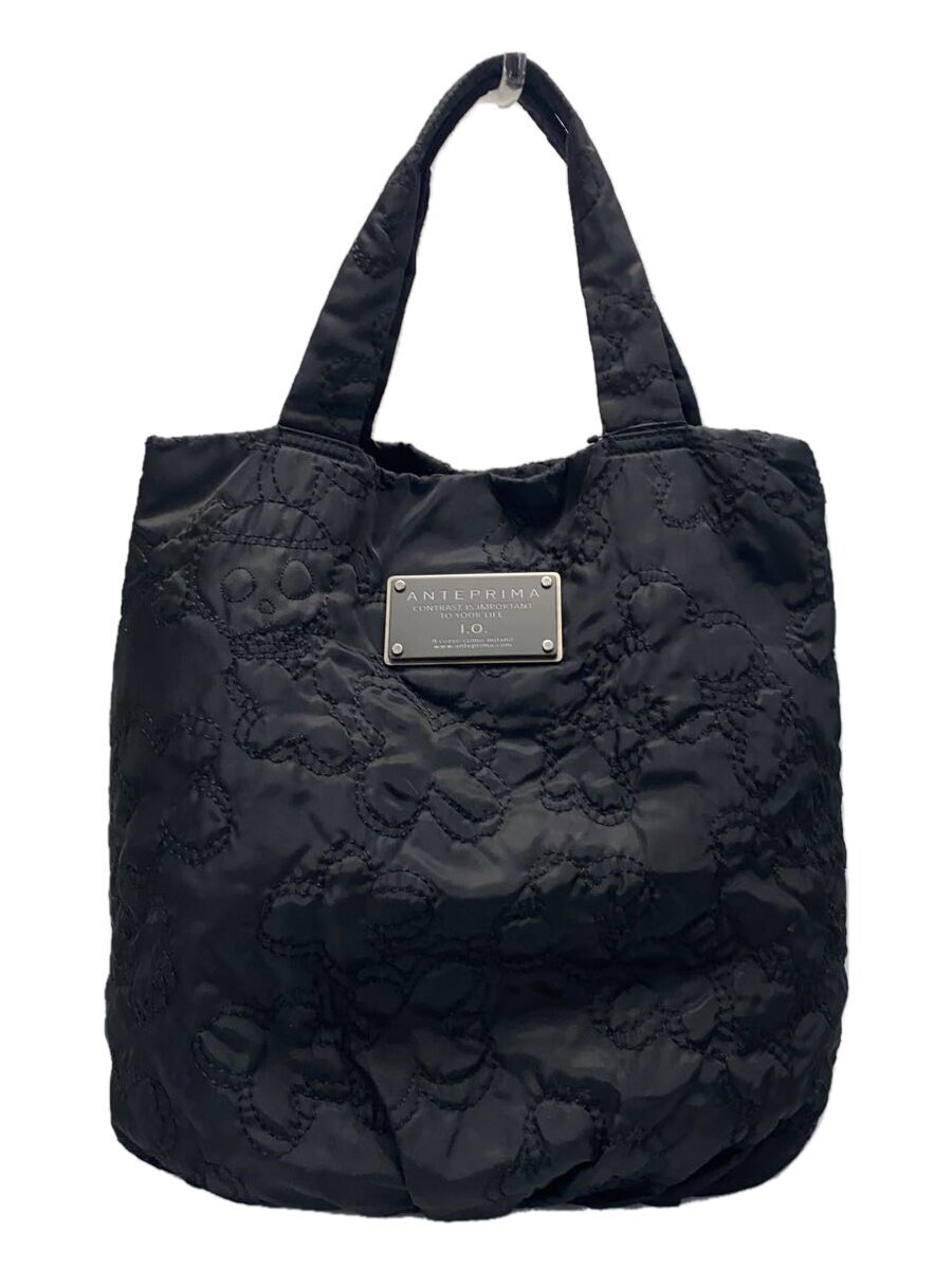 ANTEPRIMA◆フラワーキルト/トートバッグ/ナイロン/BLK