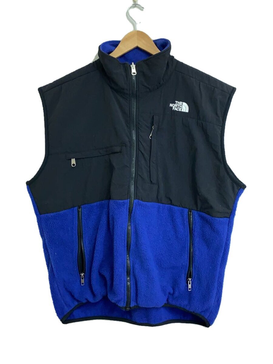 THE NORTH FACE◆フリースベスト/L/ポリエステル/BLU/無地