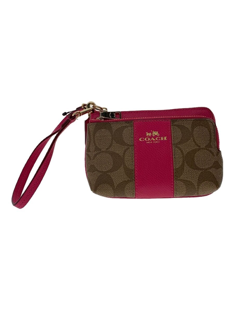 COACH◆ポーチ/レザー/CML/総柄/F52853