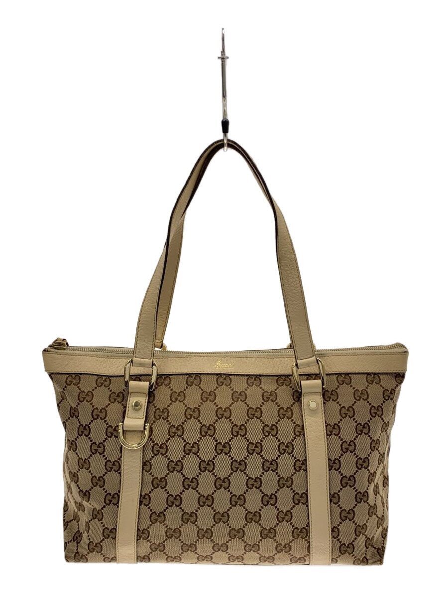GUCCI◆トートバッグ_アビー_GGキャンバス/キャンバス/ベージュ/141470