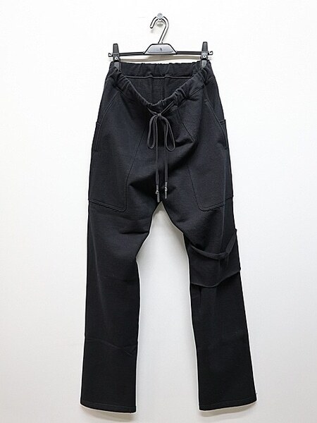 SALE30%OFF/nude:masahiko maruyama ・ヌード:マサヒコマルヤマ/Inlay Stich Heavy Jersey SWEAT PANTS/Black・2