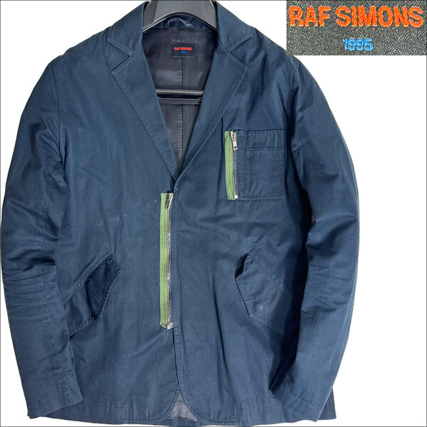 J7432 ラフシモンズ 初期型90's 1995SS ジップデザインジャケット ネイビー 44 archive アーカイブ RAF SIMONS