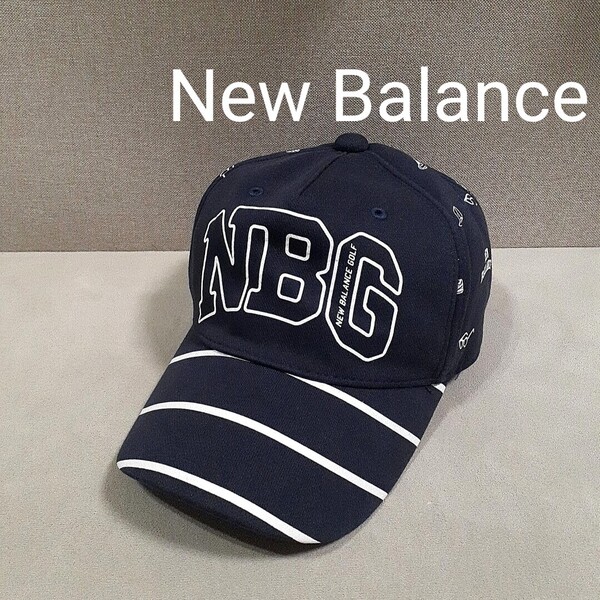 【超美品】New Balance Golf ニューバランスゴルフ キャップ 帽子 ゴルフウェア フリー GOLF ゴルフ 男女兼用 ロゴ ビックロゴ