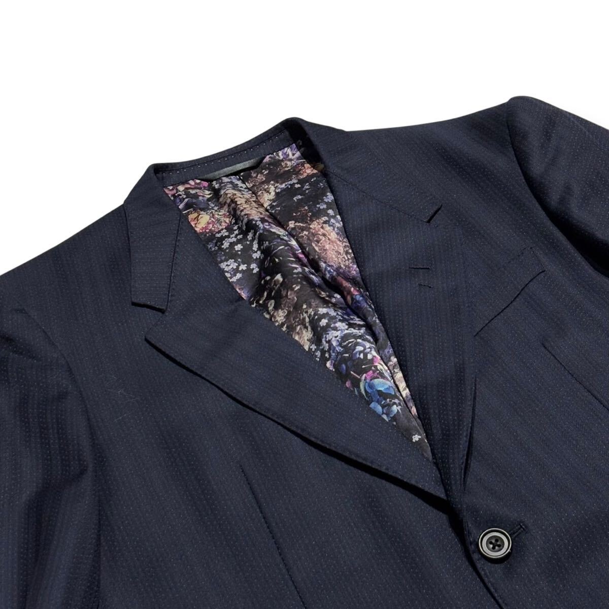 極美品 Paul Smith COLLECTION『溢れ出す高級感』ポールスミスコレクション スーツ 3ピース セットアップ Lサイズ 裏地花柄 ネイビー 極美品 Paul Smith COLLECTION『溢れ出す高級感』ポールスミスコレクション スーツ 3ピース セットアップ Lサイズ 裏地花柄 ネイビー