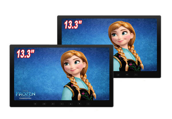 INTENAVI 13.3インチ 1080P リアモニター 車載モニター 軽量 HDMI 薄型 2台