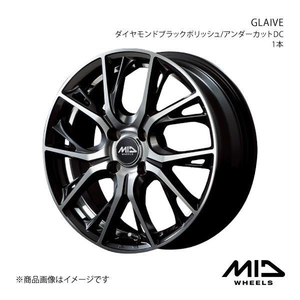 MID WHEELS/GLAIVE ソリオ MA47S アルミホイール1本【15×4.5J 4-100 INSET45 ダイヤモンドブラックポリッシュ/アンダーカットDC】