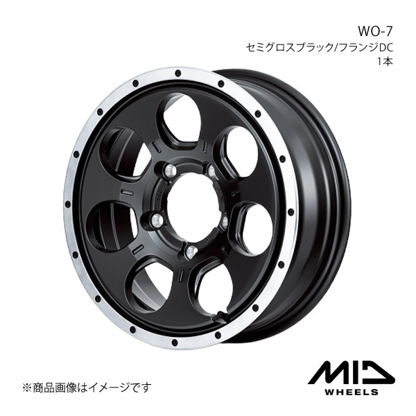 MID WHEELS/WO-7 ジムニー 23系 アルミホイール1本【16×5.5J 5-139.7 INSET22 セミグロスブラック/フランジDC】