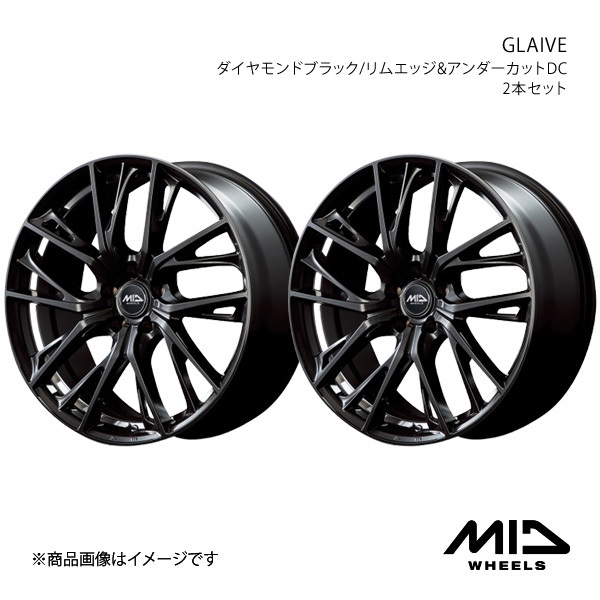 MID WHEELS/GLAIVE RX 20系 アルミホイール2本セット【20×8.5J 5-114.3 INSET38 ダイヤモンドブラック/リムエッジ&アンダーカットDC】