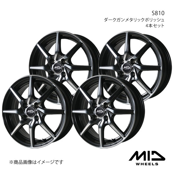 MID WHEELS/S810 ソリオ/ソリオバンディット MA15S アルミホイール4本セット【14×4.5J 4-100 INSET45 ダークガンメタリックポリッシュ】