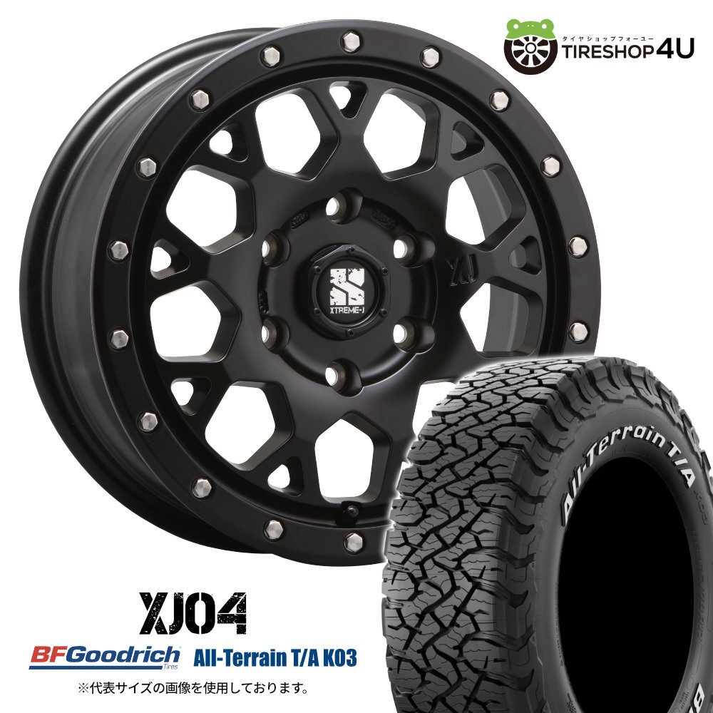 4本セット エクストリームＪ XJ04 18x8.0J 6/139.7 +20 SBK BFグッドリッチ オールテレーン KO3 285/60R18 ホワイトレター FJクルーザー