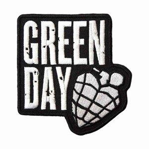 Green Day アイロンパッチ/ワッペン グリーン・デイ Stacked Logo & Grenade