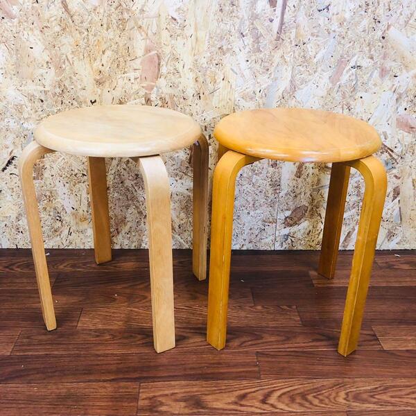 スツール セット品 椅子 木製スツール タッキング積み重ね 丸椅子