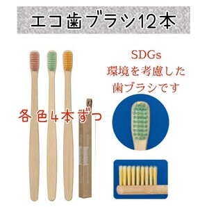 【新品未使用】エコスマイル 竹製歯ブラシ12本