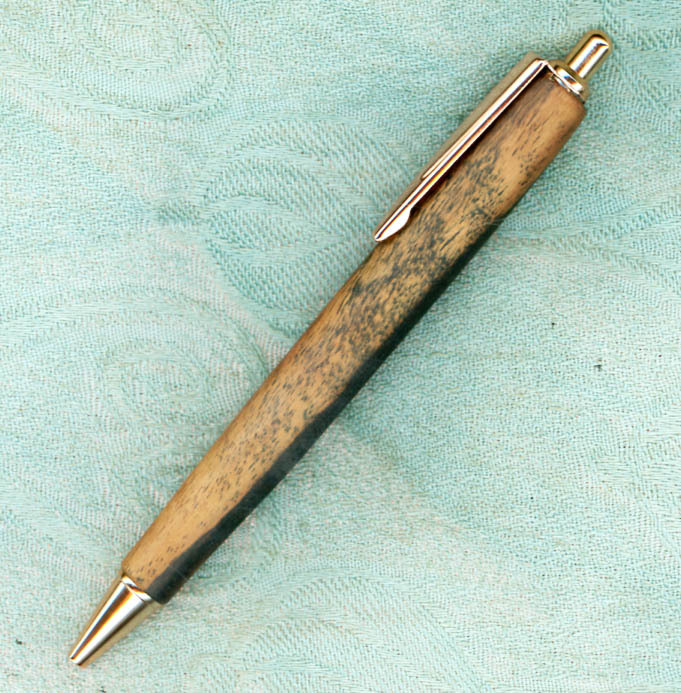 黒柿孔雀杢青8角けい永遠意匠登録ボールペン