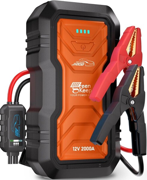 ジャンプスターター12V 2000Aピーク1000Aスタート電流 最大7.0Lガソリン車・6.5Lディーゼル車兼容 エンジンスターター バッテリー
