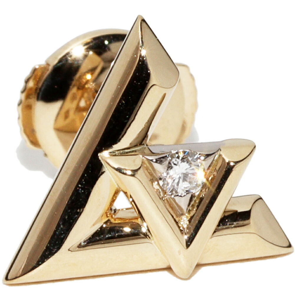 ルイヴィトン ピアス K18YG ダイヤ1P(約0.02ct) ピュス LV ヴォルトワン ピアス 片方のみ Q96969