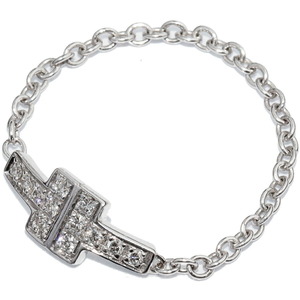 Tiffany кольцо K18WG diamond 12P TTWO цепной венец