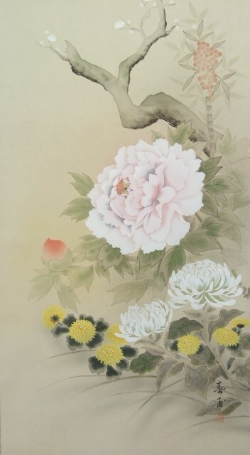 Yahoo!オークション -「掛け軸 四季花」(日本画) (絵画)の落札 Yahoo!オークション -「掛け軸 四季花」(日本画) (絵画)の落札