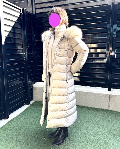 ★高品位・貴賓★TAHARI(タハリ) ペールオーク・ロングコートジャケット・ファー取外し可能M★質感抜群★国内価格6万円相当