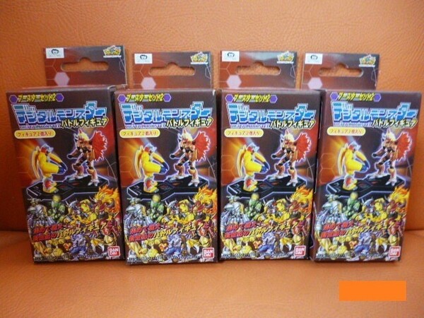 激レア 当時物 未使用品 未開封品 新品☆デジモンフロンティア デジタルモンスターバトルフィギュアブースターセット2 4個売り