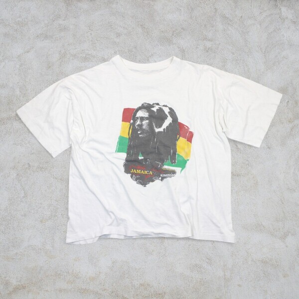 古着 BOB MARLEY T SHIRTS WHITE ボブマーリー シングルステッチ【Vintage】