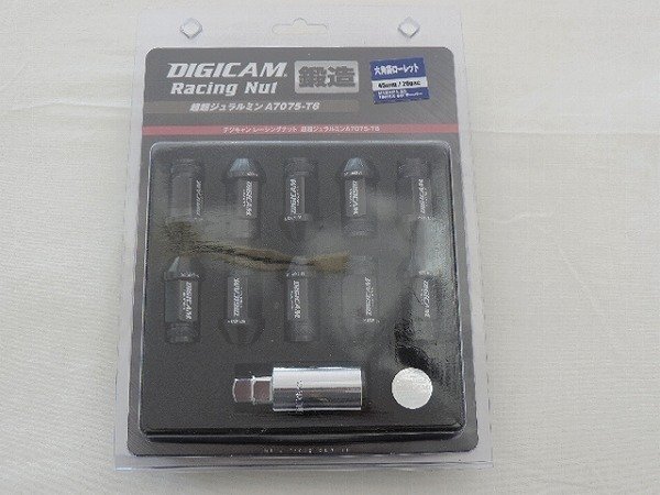 DIGICAM デジキャン レーシングナット ブラック M12×1.5 45mm 20本SET トヨタ ハリアー ACU/MCU/GSU/MHU3#W H15/2～H25/11アルミナット