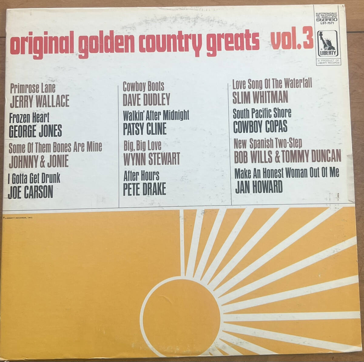ORIGINAL GOLDEN COUNTRY GREATS (VOL. 3) VARIOUS バイナル LP RECORD (1968) 海外 即決